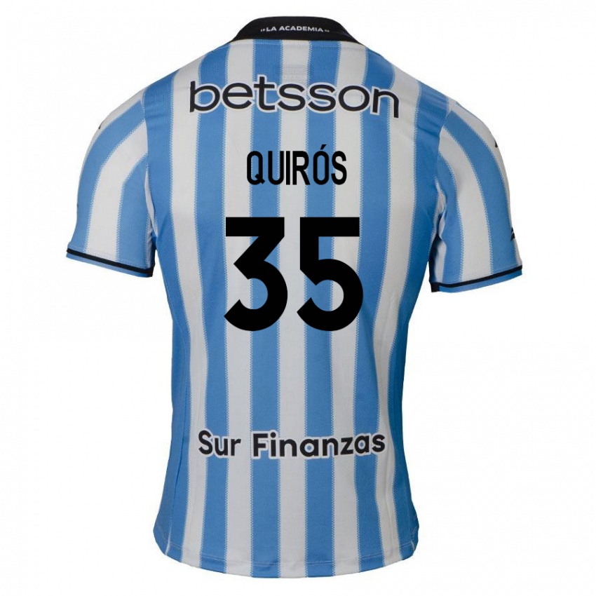 Homme Maillot Santiago Quirós #35 Bleu Blanc Noir Tenues Domicile 2024/25 T-Shirt Suisse