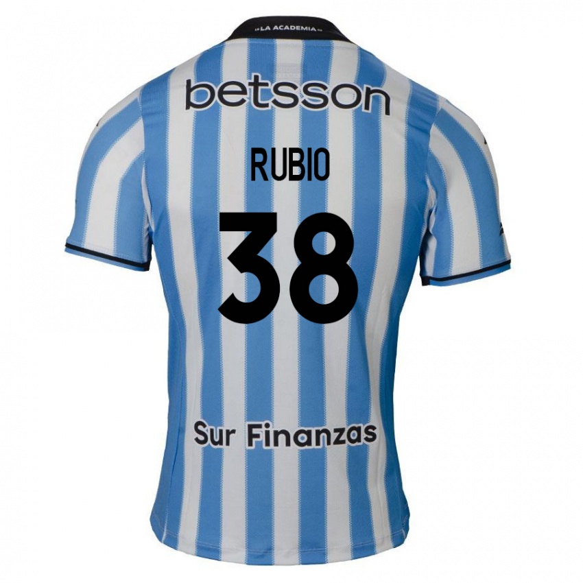 Homme Maillot Tobias Rubio #38 Bleu Blanc Noir Tenues Domicile 2024/25 T-Shirt Suisse