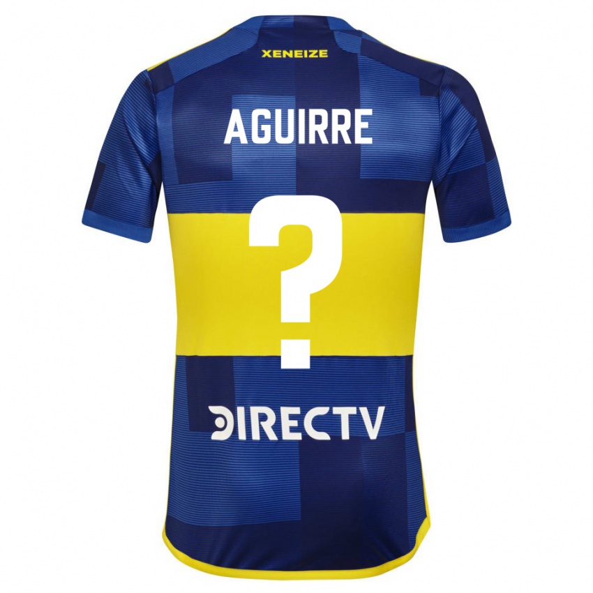 Homme Maillot Brian Aguirre #0 Bleu Jaune Tenues Domicile 2024/25 T-Shirt Suisse