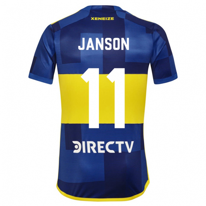 Homme Maillot Lucas Janson #11 Bleu Jaune Tenues Domicile 2024/25 T-Shirt Suisse