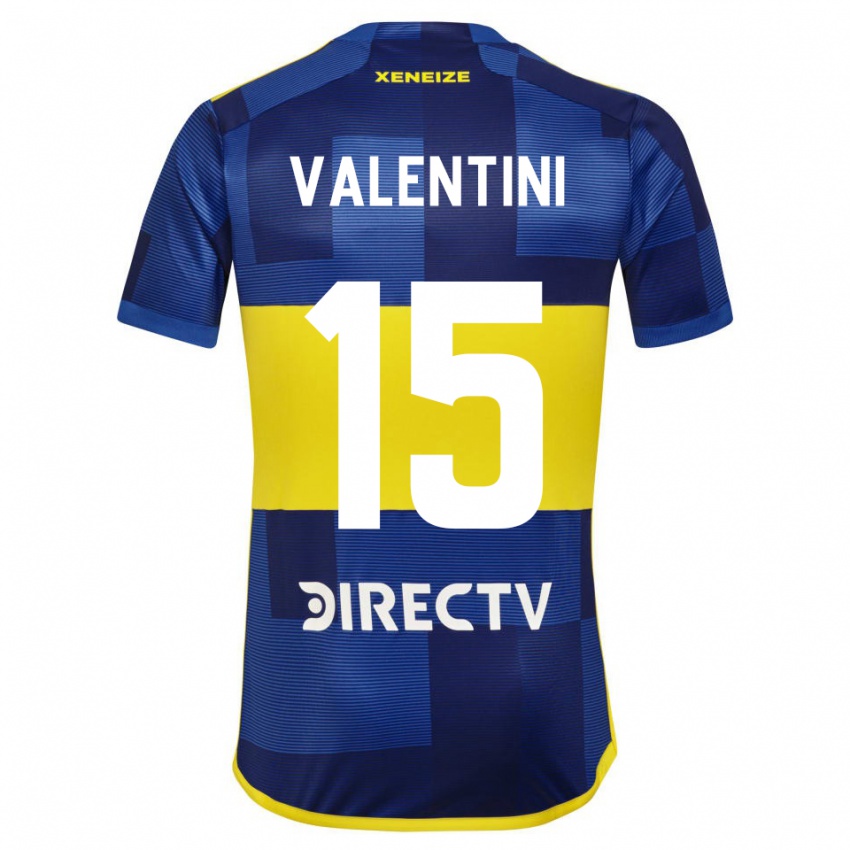 Homme Maillot Nicolas Valentini #15 Bleu Jaune Tenues Domicile 2024/25 T-Shirt Suisse