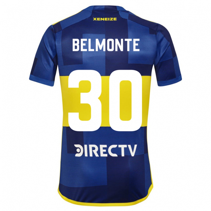 Homme Maillot Tomás Belmonte #30 Bleu Jaune Tenues Domicile 2024/25 T-Shirt Suisse