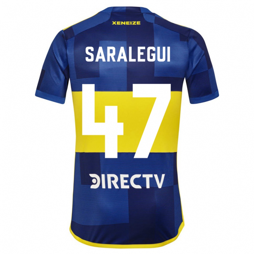 Homme Maillot Jabes Saralegui #47 Bleu Jaune Tenues Domicile 2024/25 T-Shirt Suisse