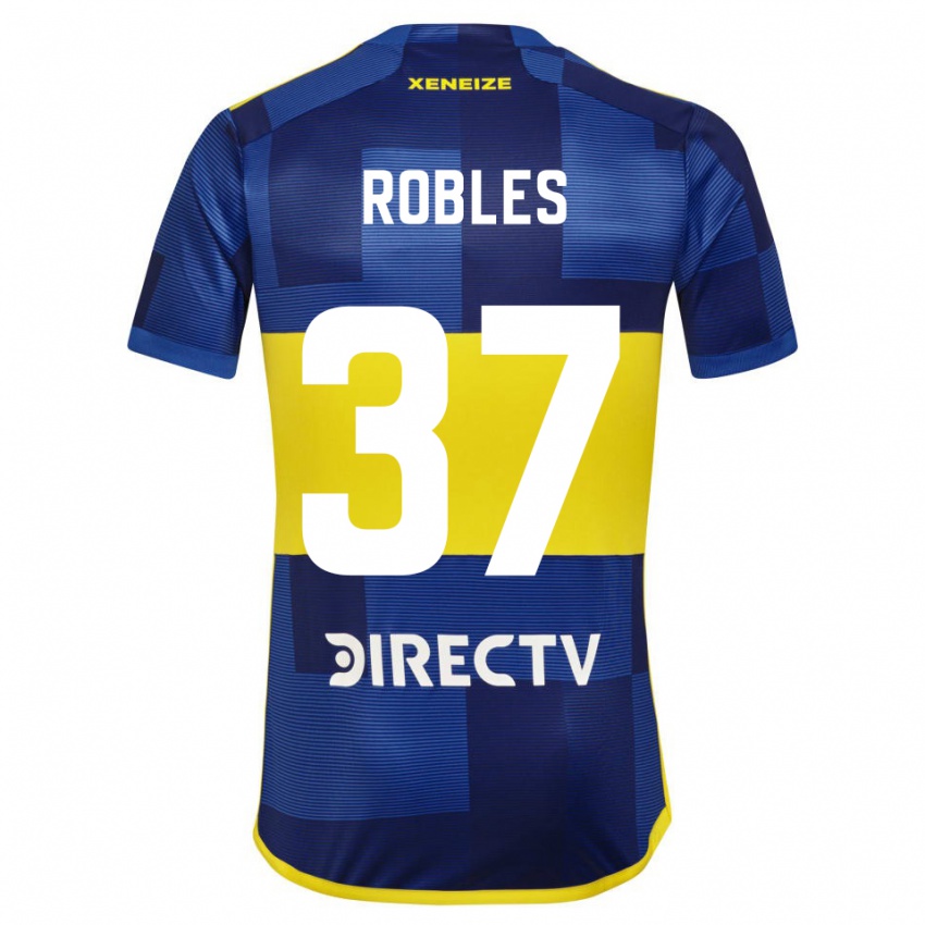 Homme Maillot Sebastian Diaz Robles #37 Bleu Jaune Tenues Domicile 2024/25 T-Shirt Suisse