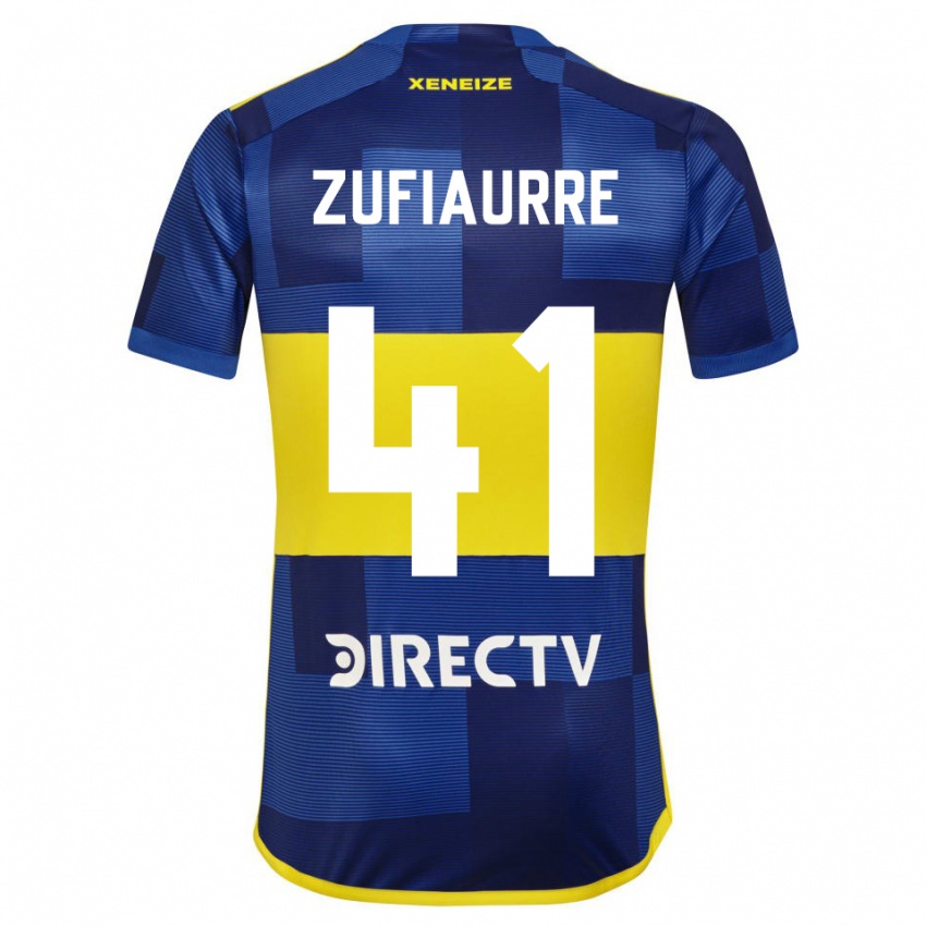 Homme Maillot Iker Zufiaurre #41 Bleu Jaune Tenues Domicile 2024/25 T-Shirt Suisse