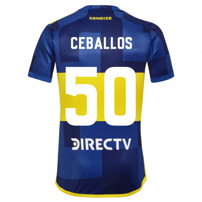 Homme Maillot Julián Ceballos #50 Bleu Jaune Tenues Domicile 2024/25 T-Shirt Suisse