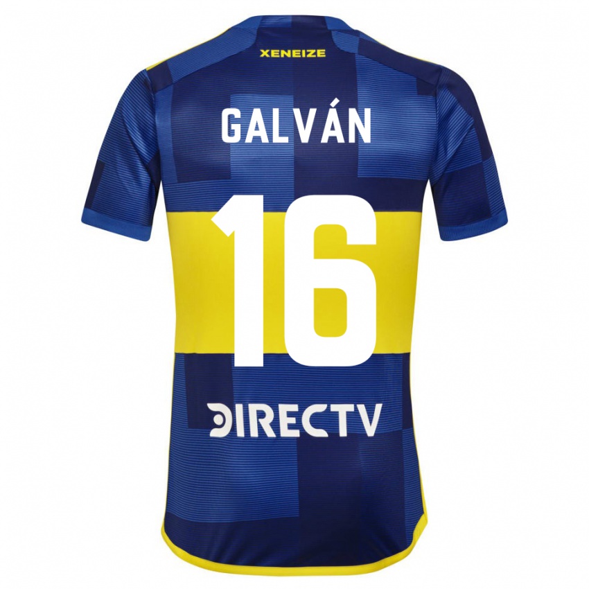 Homme Maillot Lucas Galván #16 Bleu Jaune Tenues Domicile 2024/25 T-Shirt Suisse