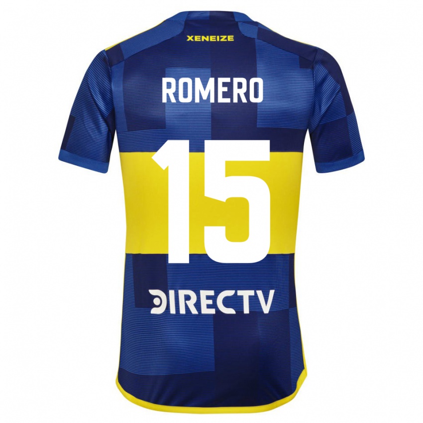 Homme Maillot Alejo Romero #15 Bleu Jaune Tenues Domicile 2024/25 T-Shirt Suisse