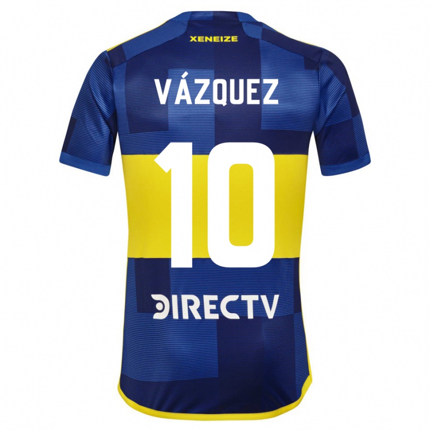 Homme Maillot Lucas Vázquez #10 Bleu Jaune Tenues Domicile 2024/25 T-Shirt Suisse