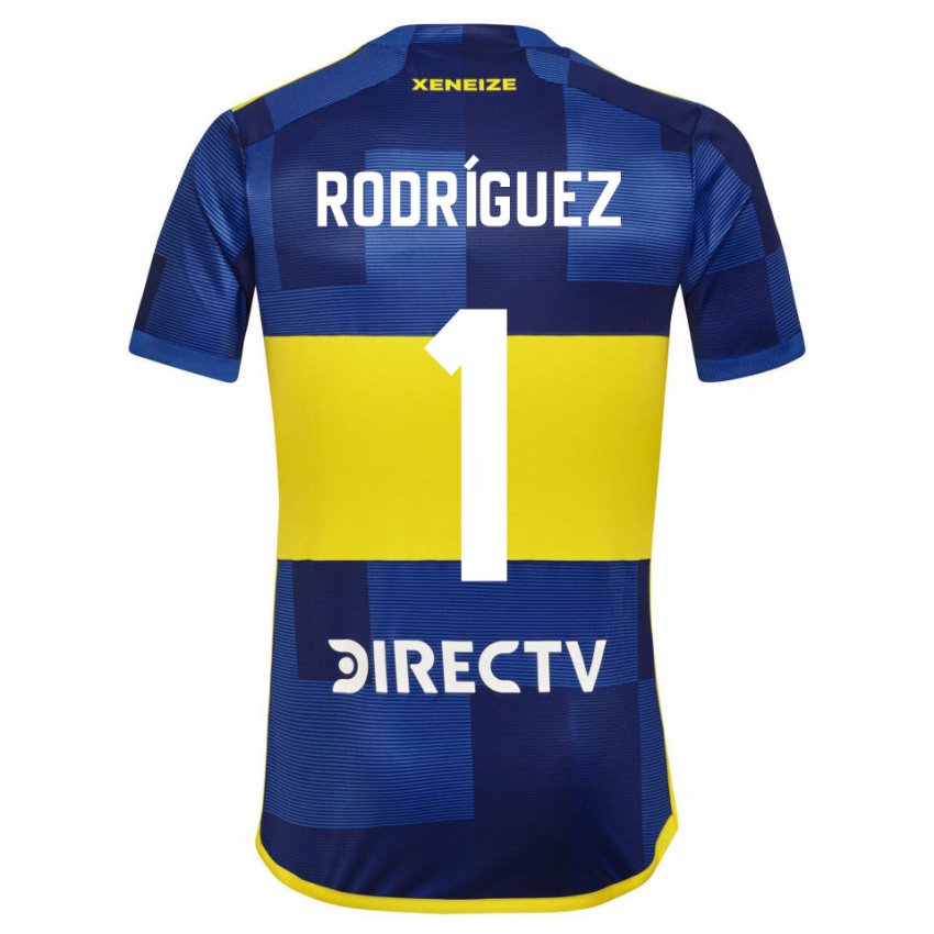 Homme Maillot Fernando Rodríguez #1 Bleu Jaune Tenues Domicile 2024/25 T-Shirt Suisse