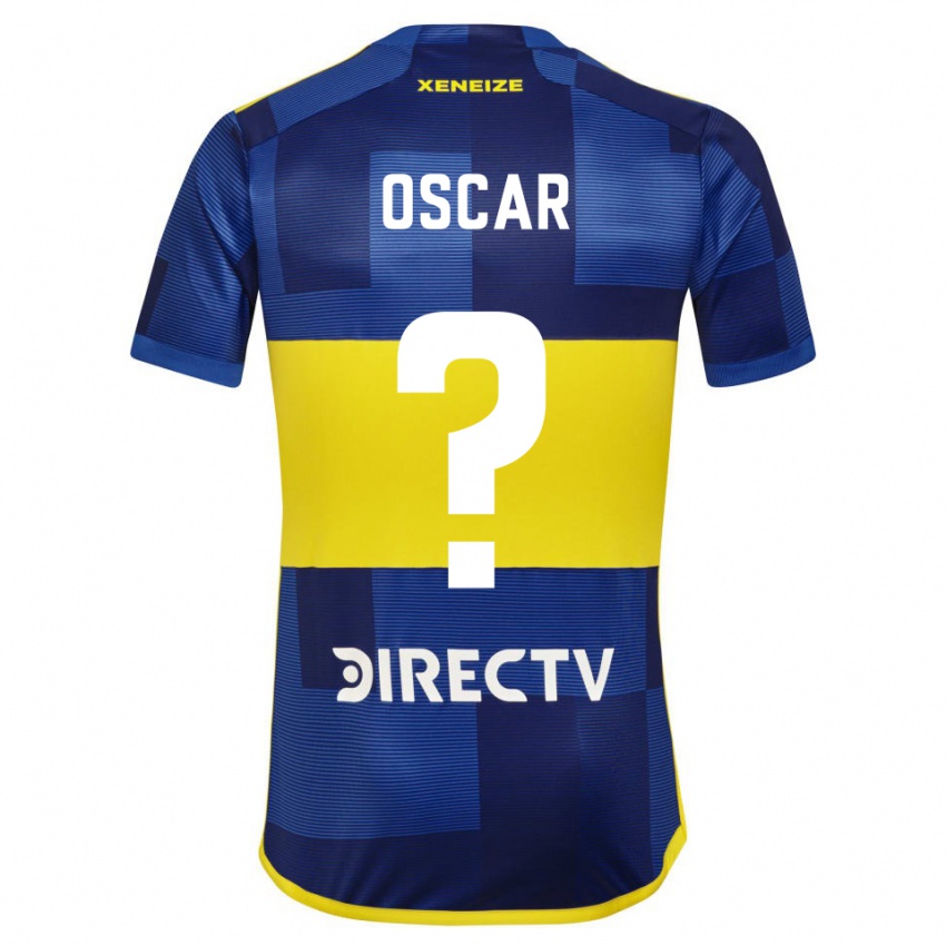 Homme Maillot Oscar Romero #0 Bleu Jaune Tenues Domicile 2024/25 T-Shirt Suisse