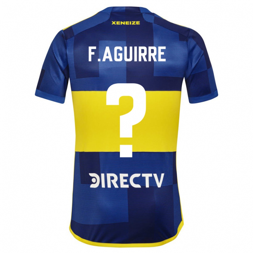 Homme Maillot Federico Aguirre #0 Bleu Jaune Tenues Domicile 2024/25 T-Shirt Suisse