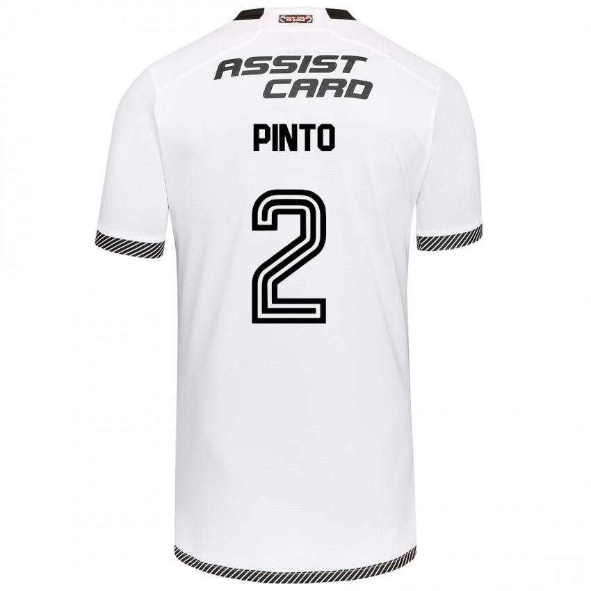 Homme Maillot Matías Pinto #2 Blanc Noir Tenues Domicile 2024/25 T-Shirt Suisse