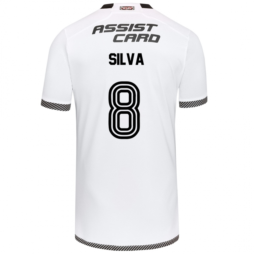 Homme Maillot Bastián Silva #8 Blanc Noir Tenues Domicile 2024/25 T-Shirt Suisse