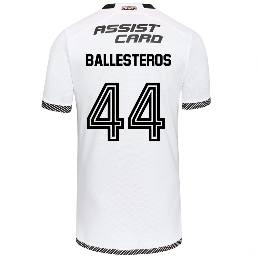 Homme Maillot Martín Ballesteros #44 Blanc Noir Tenues Domicile 2024/25 T-Shirt Suisse