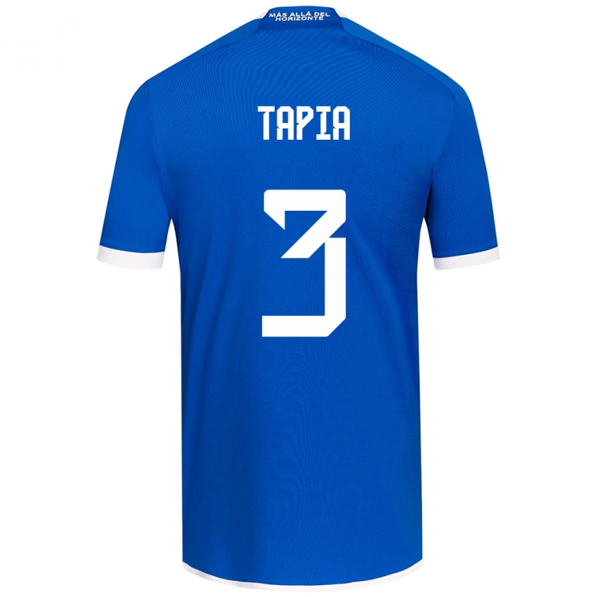 Homme Maillot Ignacio Tapia #3 Bleu Blanc Tenues Domicile 2024/25 T-Shirt Suisse