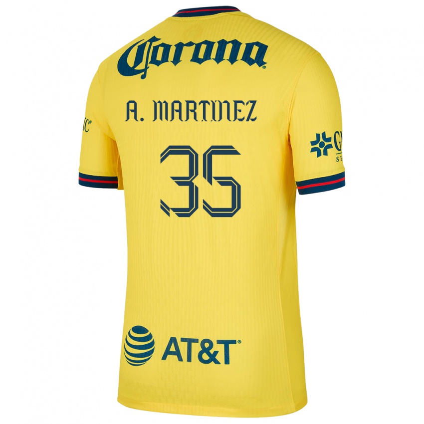 Homme Maillot Arturo Martínez #35 Jaune Bleu Tenues Domicile 2024/25 T-Shirt Suisse