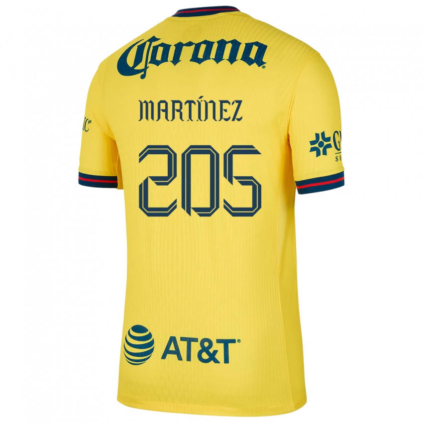 Homme Maillot Sebastián Martínez #205 Jaune Bleu Tenues Domicile 2024/25 T-Shirt Suisse