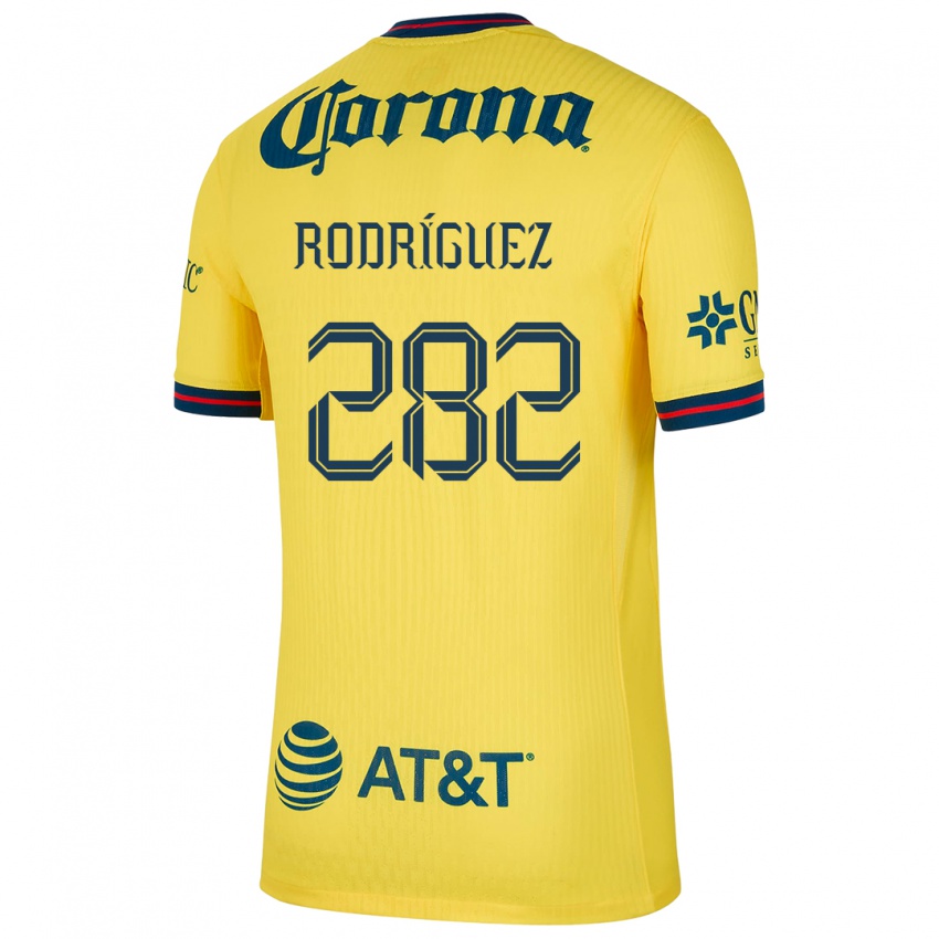 Homme Maillot Francisco Rodríguez #282 Jaune Bleu Tenues Domicile 2024/25 T-Shirt Suisse