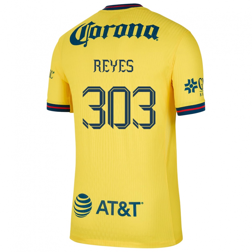 Homme Maillot Diego Reyes #303 Jaune Bleu Tenues Domicile 2024/25 T-Shirt Suisse