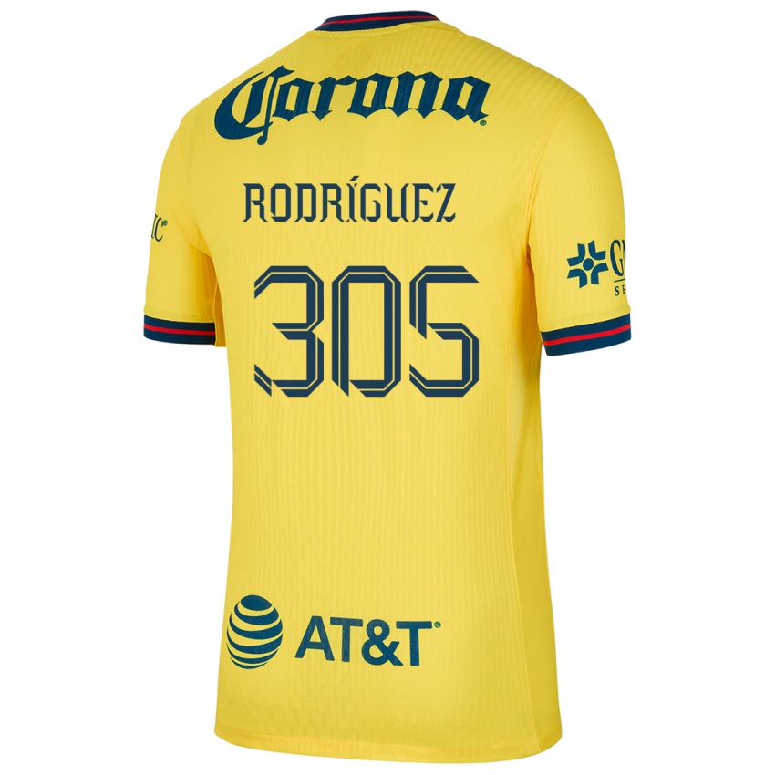 Homme Maillot Bryan Rodríguez #305 Jaune Bleu Tenues Domicile 2024/25 T-Shirt Suisse