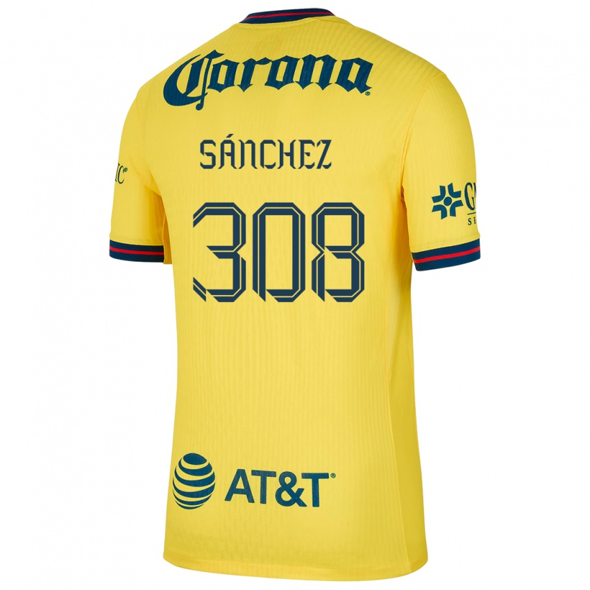 Homme Maillot Oswaldo Sánchez #308 Jaune Bleu Tenues Domicile 2024/25 T-Shirt Suisse