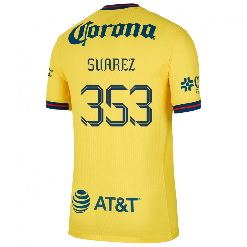 Homme Maillot Irwin Suarez #353 Jaune Bleu Tenues Domicile 2024/25 T-Shirt Suisse