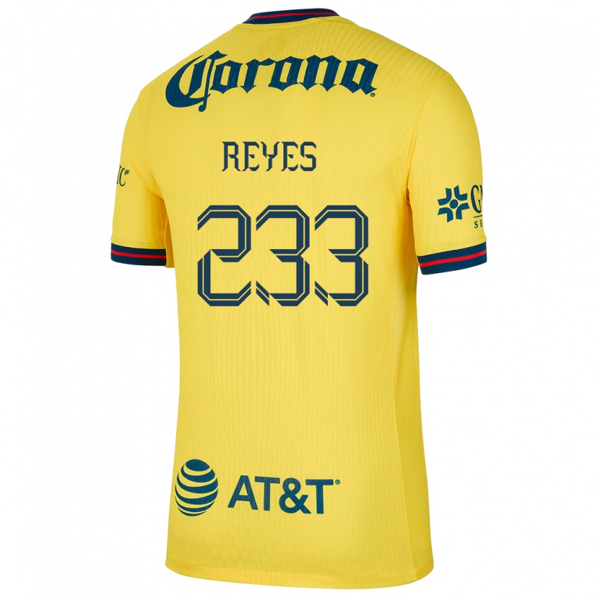 Homme Maillot Andrés Reyes #233 Jaune Bleu Tenues Domicile 2024/25 T-Shirt Suisse