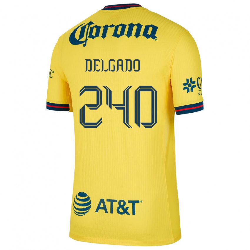 Homme Maillot Gael Delgado #240 Jaune Bleu Tenues Domicile 2024/25 T-Shirt Suisse