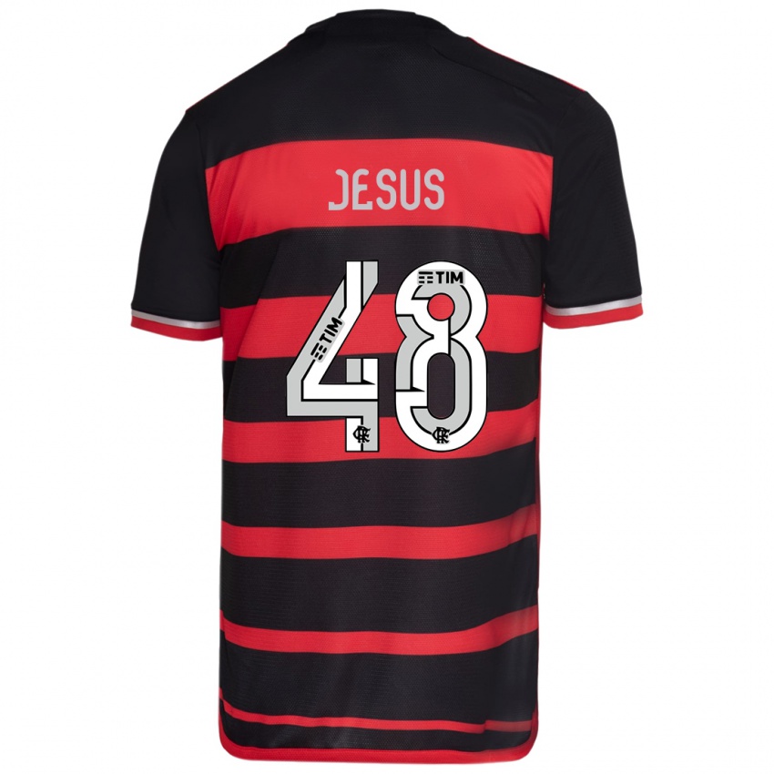 Herren Igor Jesus #48 Rot Schwarz Heimtrikot Trikot 2024/25 T-Shirt Schweiz