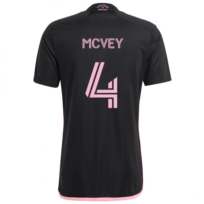 Herren Christopher Mcvey #4 Schwarz Auswärtstrikot Trikot 2024/25 T-Shirt Schweiz