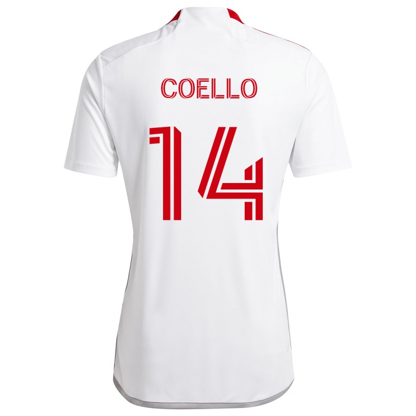 Herren Alonso Coello #14 Weiß Rot Auswärtstrikot Trikot 2024/25 T-Shirt Schweiz