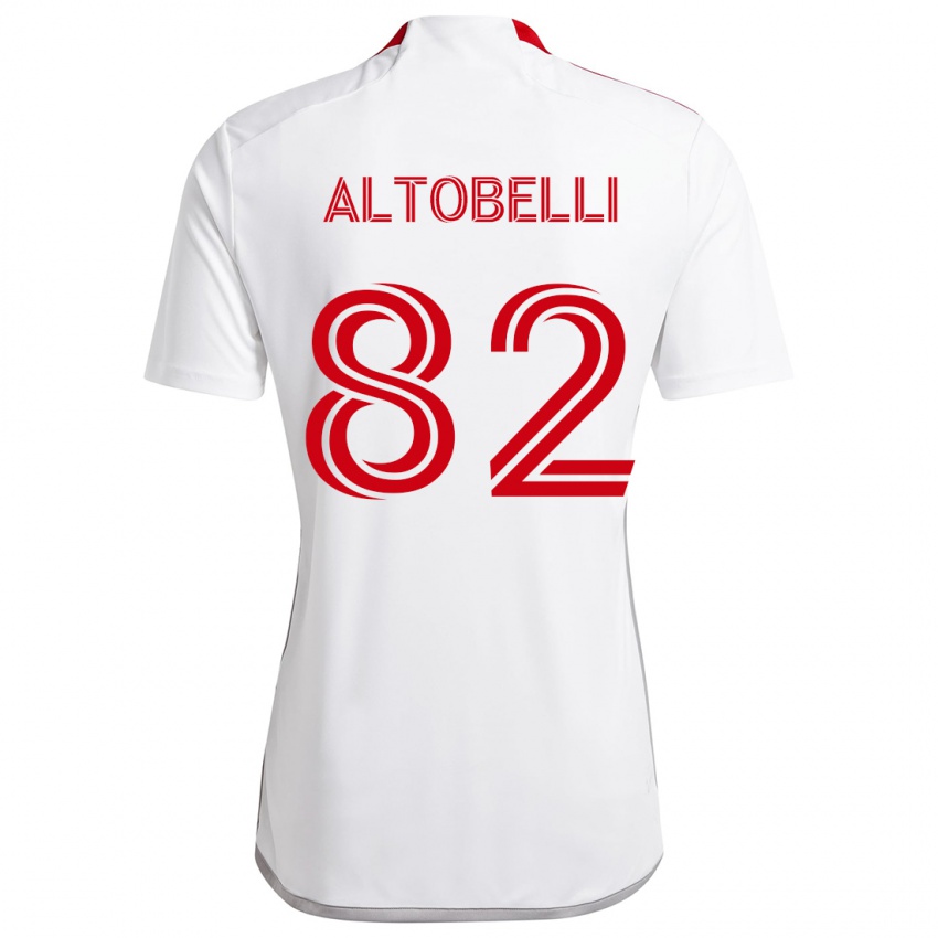 Herren Julian Altobelli #82 Weiß Rot Auswärtstrikot Trikot 2024/25 T-Shirt Schweiz