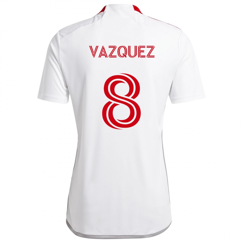 Herren Víctor Vázquez #8 Weiß Rot Auswärtstrikot Trikot 2024/25 T-Shirt Schweiz