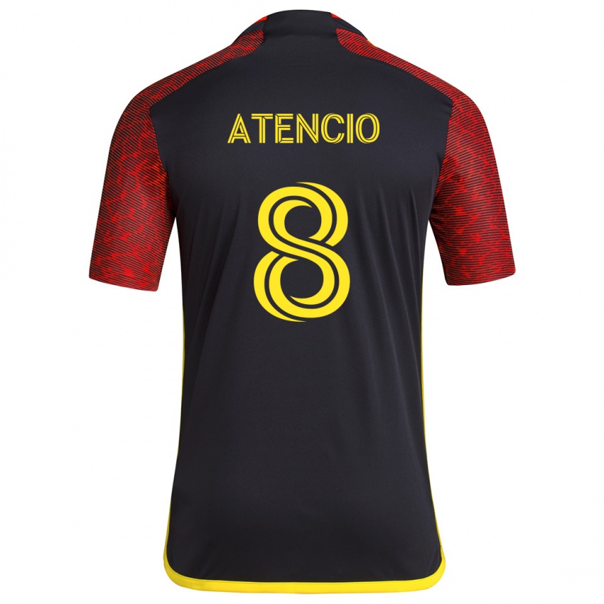 Herren Josh Atencio #8 Rot Schwarz Auswärtstrikot Trikot 2024/25 T-Shirt Schweiz