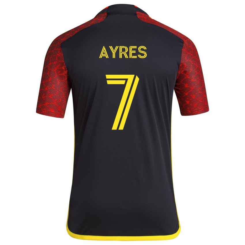 Herren Melina Ayres #7 Rot Schwarz Auswärtstrikot Trikot 2024/25 T-Shirt Schweiz