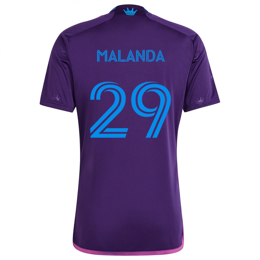 Herren Adilson Malanda #29 Lila-Blau Auswärtstrikot Trikot 2024/25 T-Shirt Schweiz