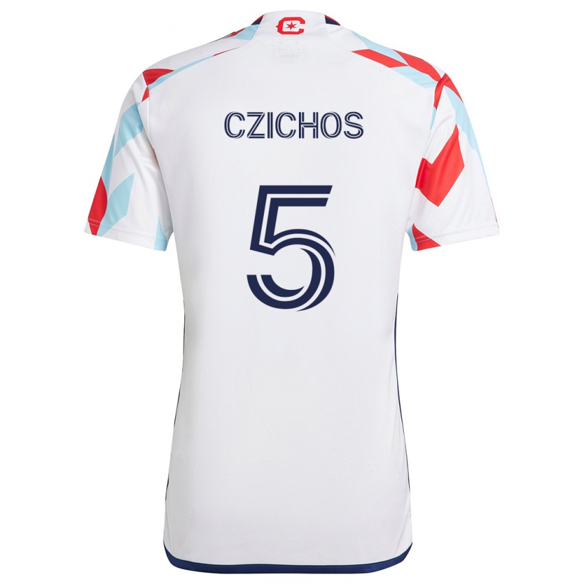 Homme Maillot Rafael Czichos #5 Blanc Rouge Bleu Tenues Extérieur 2024/25 T-Shirt Suisse