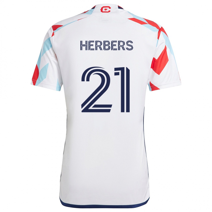 Herren Fabian Herbers #21 Weiß Rot Blau Auswärtstrikot Trikot 2024/25 T-Shirt Schweiz