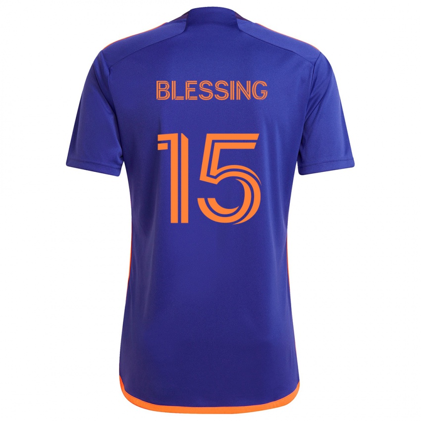 Herren Latif Blessing #15 Lila Orange Auswärtstrikot Trikot 2024/25 T-Shirt Schweiz