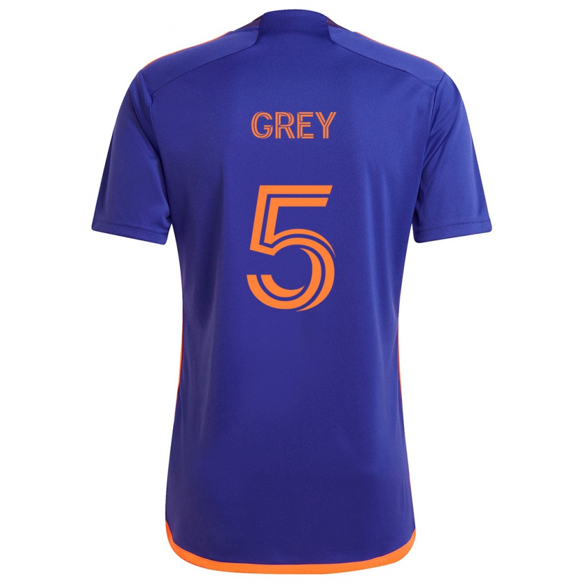 Herren Omar Grey #5 Lila Orange Auswärtstrikot Trikot 2024/25 T-Shirt Schweiz