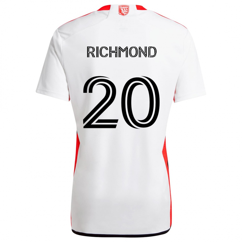 Herren Will Richmond #20 Weiß Rot Auswärtstrikot Trikot 2024/25 T-Shirt Schweiz