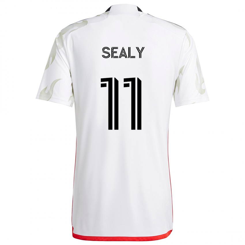 Herren Dante Sealy #11 Weiß Rot Schwarz Auswärtstrikot Trikot 2024/25 T-Shirt Schweiz