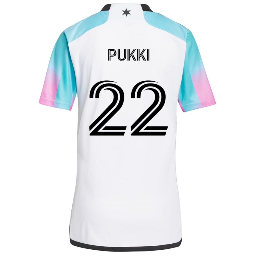 Homme Maillot Teemu Pukki #22 Blanc Bleu Noir Tenues Extérieur 2024/25 T-Shirt Suisse