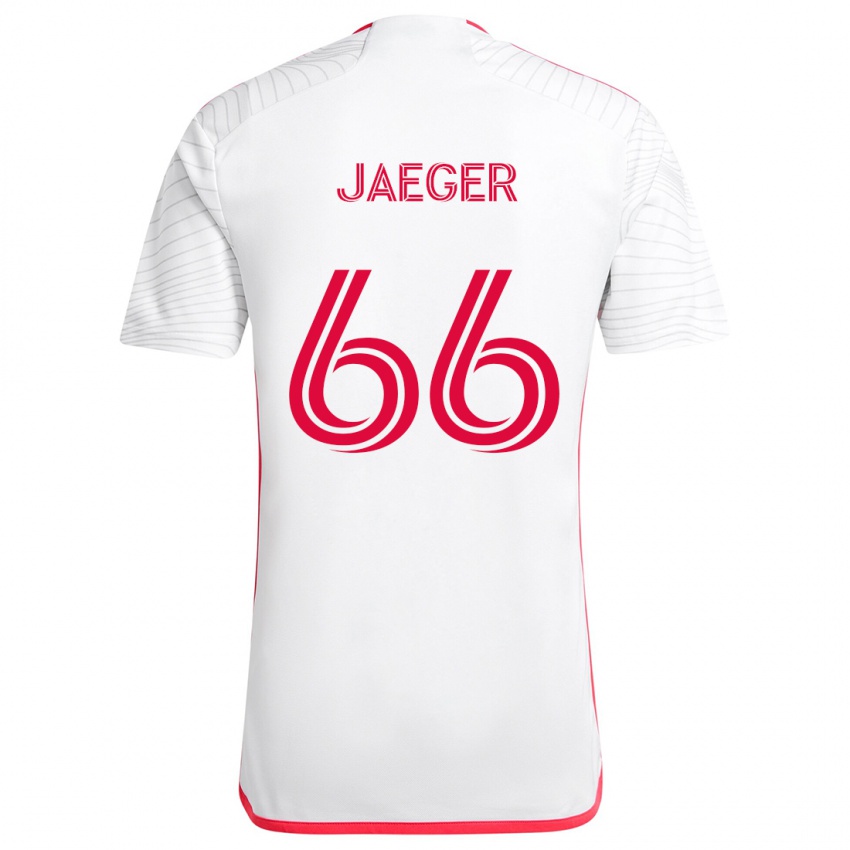 Herren Kai Jaeger #66 Weiß Rot Auswärtstrikot Trikot 2024/25 T-Shirt Schweiz