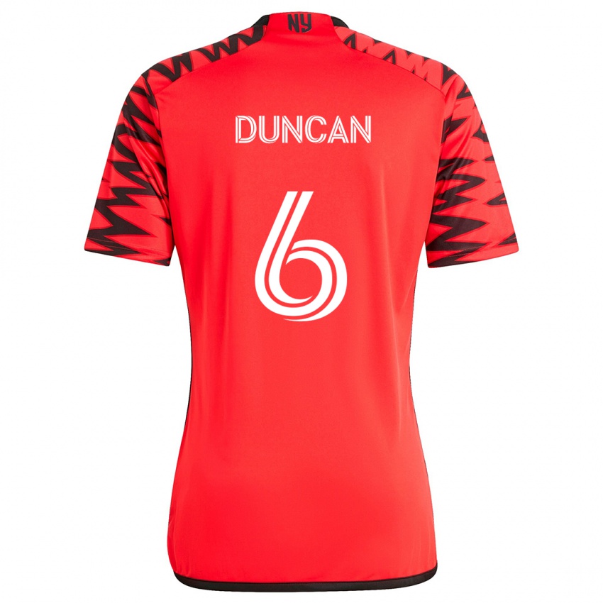 Herren Kyle Duncan #6 Rot Schwarz Weiß Auswärtstrikot Trikot 2024/25 T-Shirt Schweiz