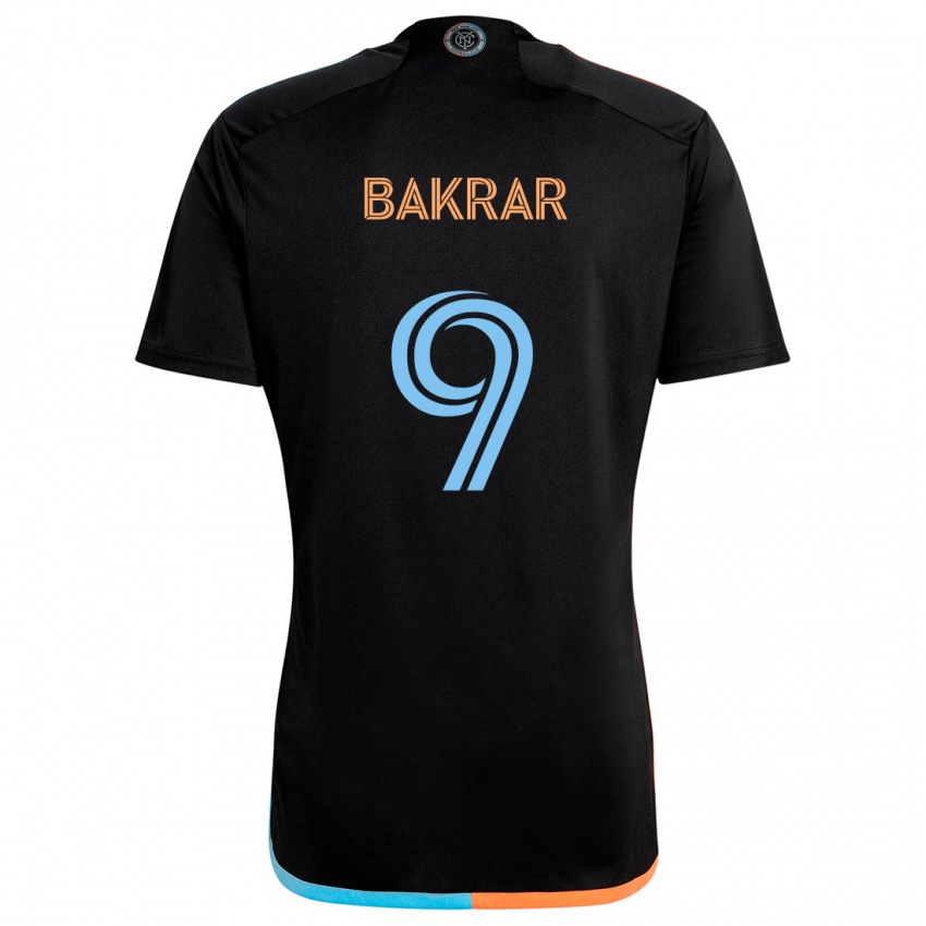 Herren Monsef Bakrar #9 Schwarz Orange Blau Auswärtstrikot Trikot 2024/25 T-Shirt Schweiz