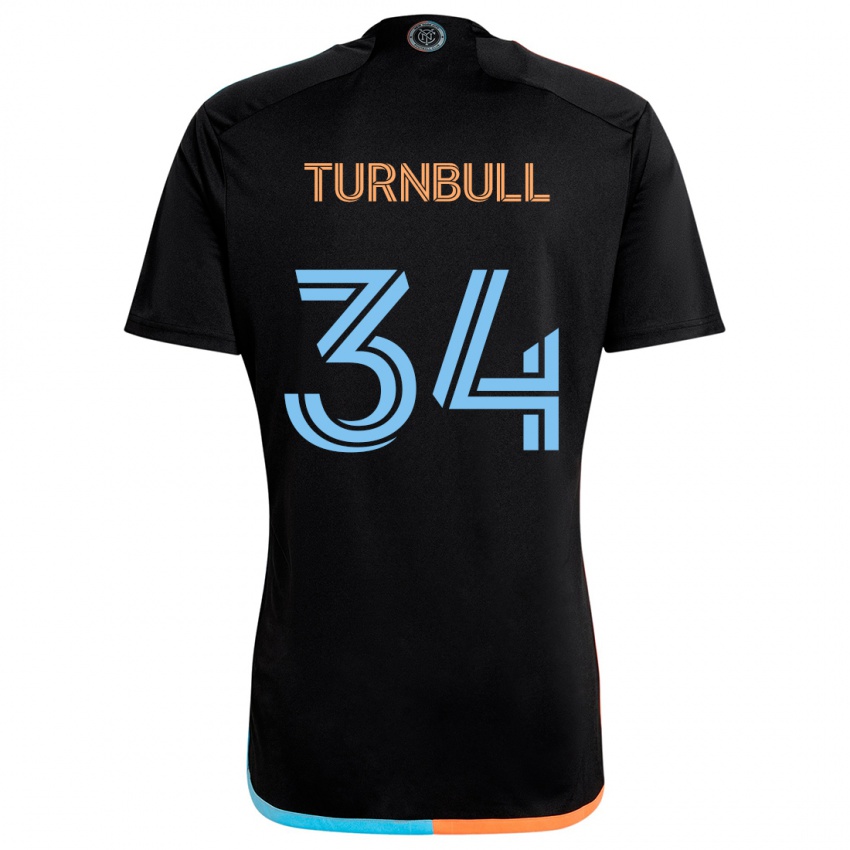 Homme Maillot Stephen Turnbull #34 Noir Orange Bleu Tenues Extérieur 2024/25 T-Shirt Suisse