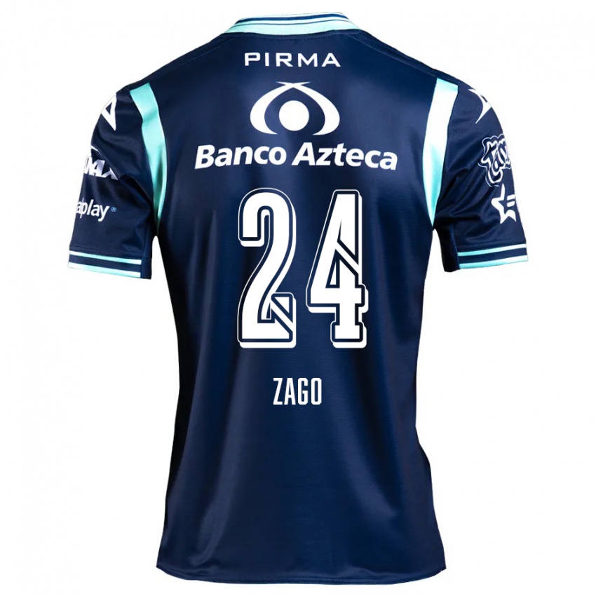 Herren Diego Zago #24 Navy Blau Auswärtstrikot Trikot 2024/25 T-Shirt Schweiz