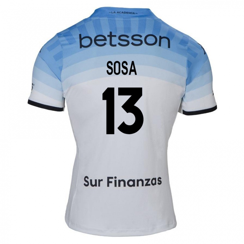 Homme Maillot Santiago Sosa #13 Blanc Bleu Noir Tenues Extérieur 2024/25 T-Shirt Suisse